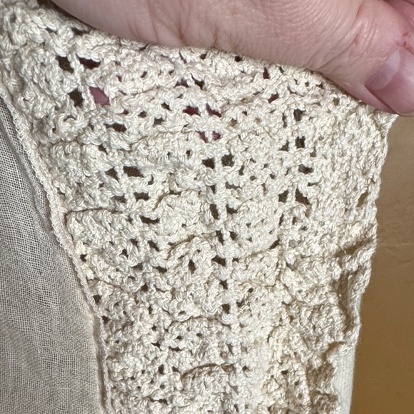 Willi Smith Cream Open-Front Cotton Blend Crochet Cardigan Size XL - Picture 4 of 10
